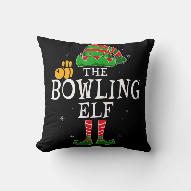Coussin Le Bowling Elf Group fait la jonction de Noël fami (Recto)