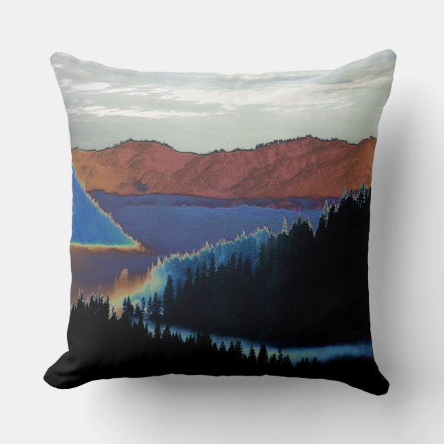 Coussin Le brouillard matinal qui fait rage... (Recto)
