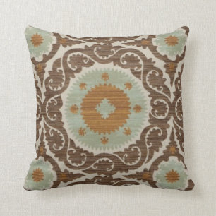 Coussin le brun, Seafoam, bleu, Morrocan a conçu le