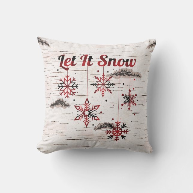 Coussin Le buffle rouge rustique a planté des flocons de n (Recto)