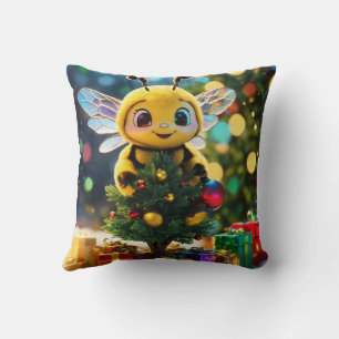Coussin Le buzz de Noël de Chibi Bee : un hiver en verre t