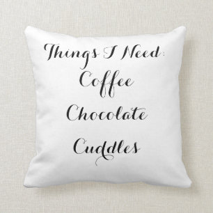 Coussin Le café, chocolat, caresse le carreau de