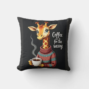 Coussin Le café est pour l'amant de café de la girafe drôl