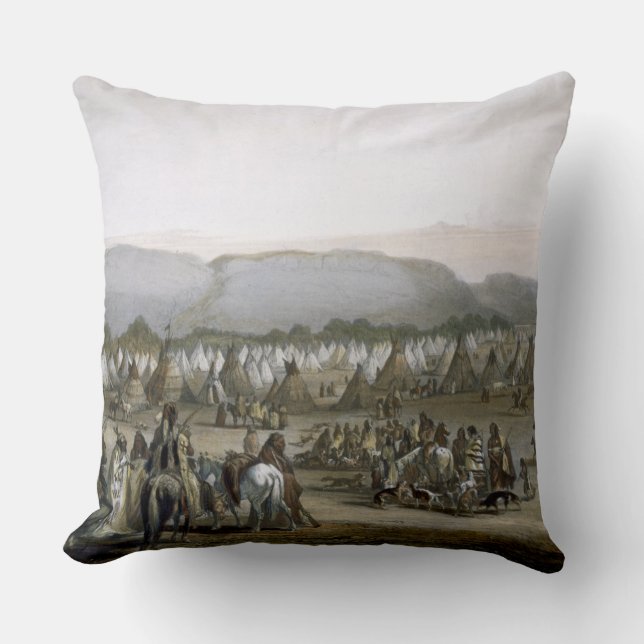 Coussin Le campement des Indiens de Piekann, plaquent 43 (Recto)