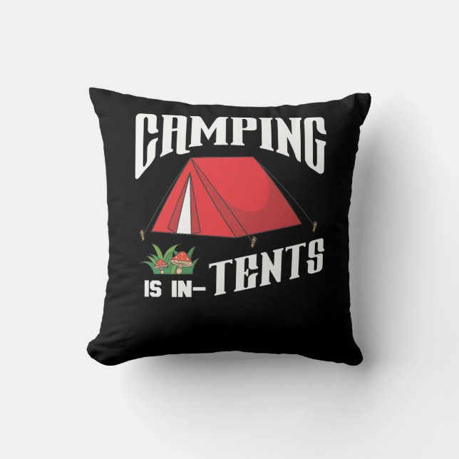 Coussin Le camping est en cadeau d'amusement de tentes (Recto)