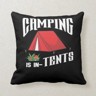 Coussin Le camping est en cadeau d'amusement de tentes
