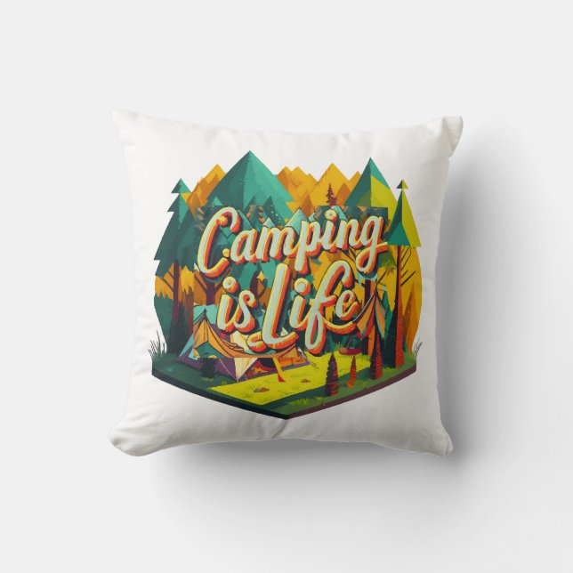 Coussin Le camping est la vie (Recto)
