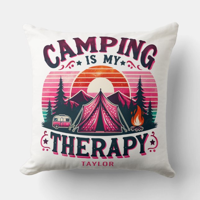 Coussin Le Camping Est Ma Thérapie (Recto)
