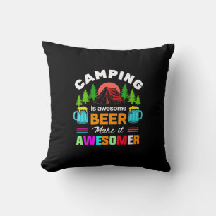 Coussin Le camping est une bière géniale, rendons-la encor