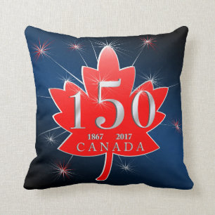 Coussin Le Canada feuille d'érable de célébration de 150