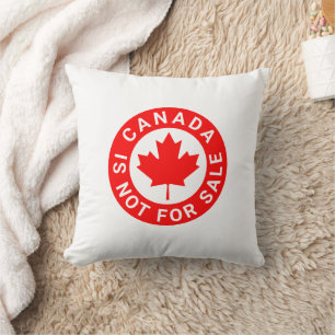 Coussin Le Canada n'est pas à vendre typographie feuille d