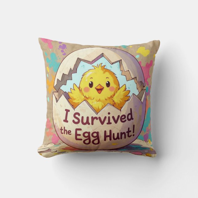 Coussin Le Canard A Survécu À La Chasse Aux Oeufs De Pâque (Recto)