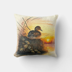 Coussin Le Canard Regardant Le Coucher De Soleil