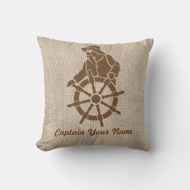 Coussin Le carreau du capitaine personnalisable de bateau (Recto)