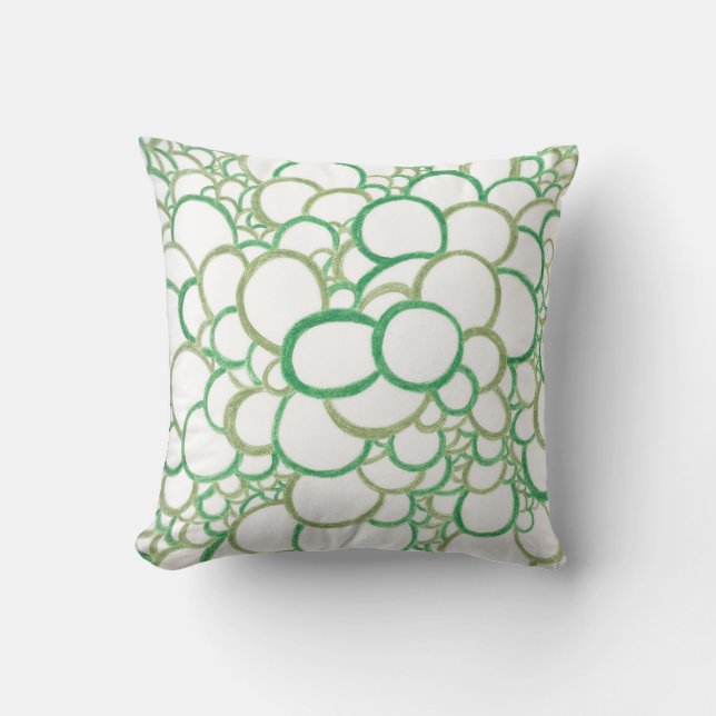 Coussin Le cercle vert empile le carreau (Recto)