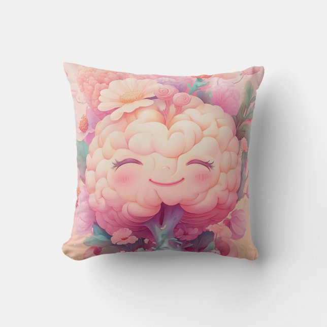 Coussin Le Cerveau Fleur - The Brain Flower  (Recto)