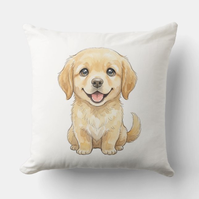 Coussin Le chasseur de sauvagine : joli Retriever doré (Recto)