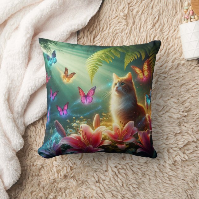 Coussin Le Chat Curieux & Ses Papillons (Couverture)