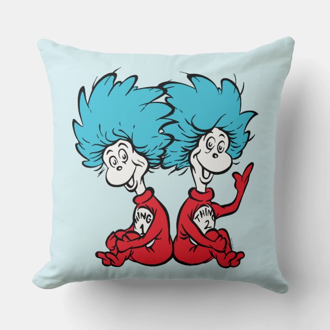Coussin Le Chat dans le Chapeau Chose Un et Chose Deux (Recto)