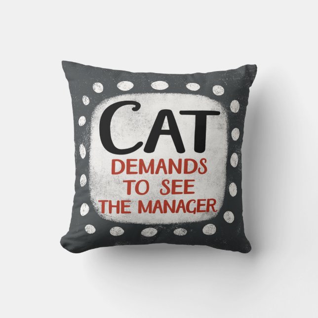 Coussin Le Chat Demande À Voir Le Gestionnaire Lancer L'Or (Recto)
