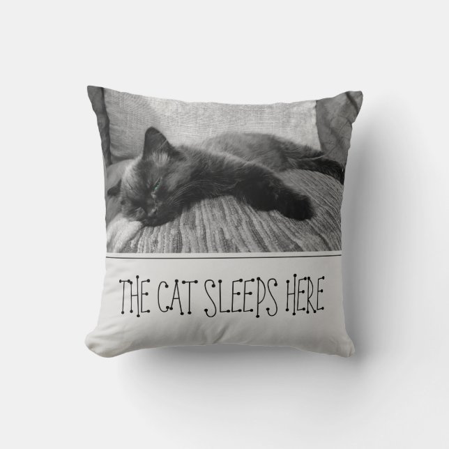 Coussin Le Chat Dort Ici (Recto)