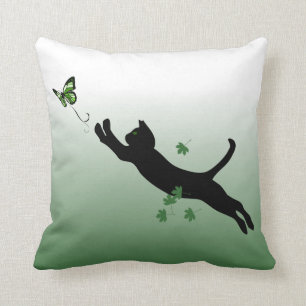 Coussin Le chat et le papillon