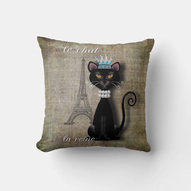 Coussin Le Chat, La Reine, L'artiste (Recto)