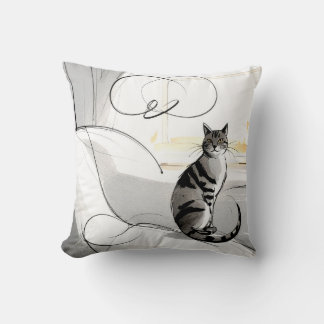 Coussin Le Chat Minimaliste Contemporain Tendance Moderne