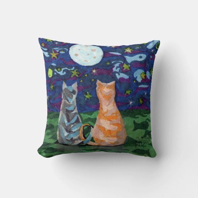 Coussin Le chat rêve l'art réversible (Recto)