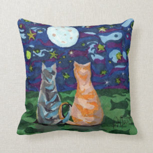 Coussin Le chat rêve l'art réversible