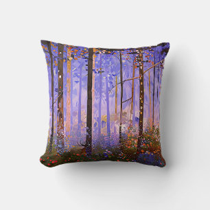 Coussin Le chemin secret du cerf - Vaste paysage boisé