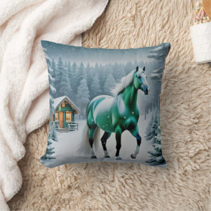 Coussin Le Cheval Vert Enchanté