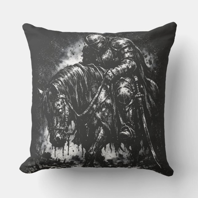 Coussin Le Chevalier Déchu par BurnsInHell (Recto)