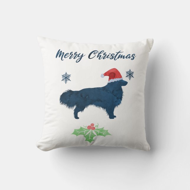 Coussin Le chien de garde des Shetland de Noël (Recto)