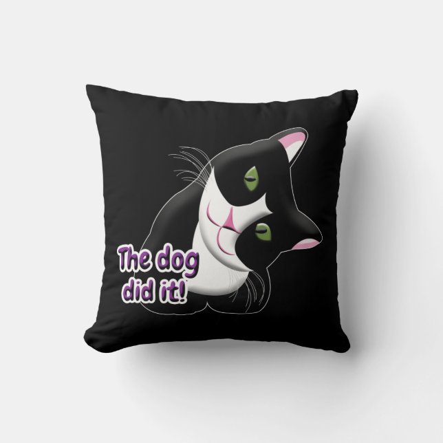 Coussin Le chien l'a fait Chat (Recto)