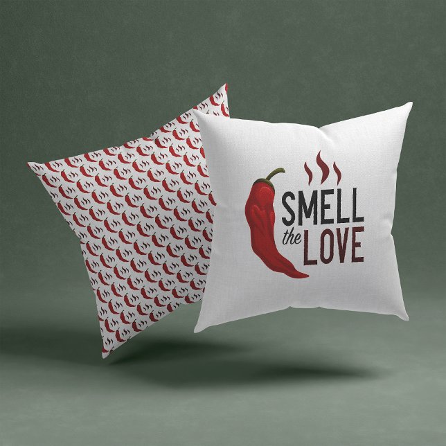 Coussin Le Chili rouge sent l'amour (Créateur téléchargé)