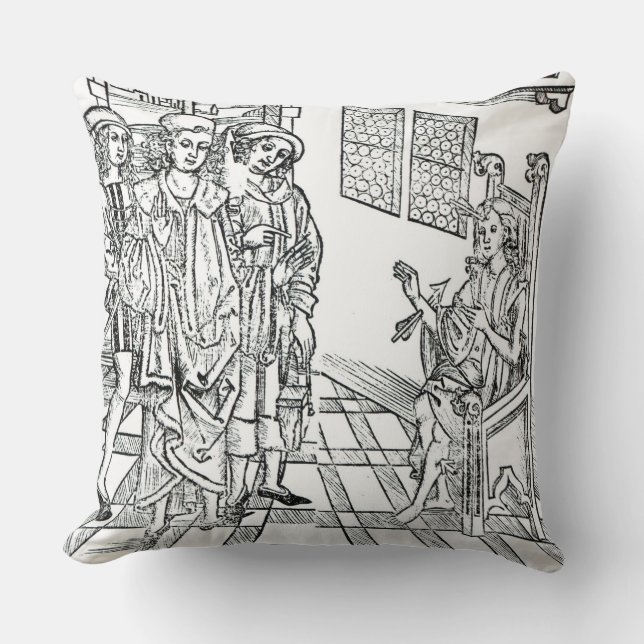 Coussin Le chirurgien rend visite à un homme avec des (Recto)