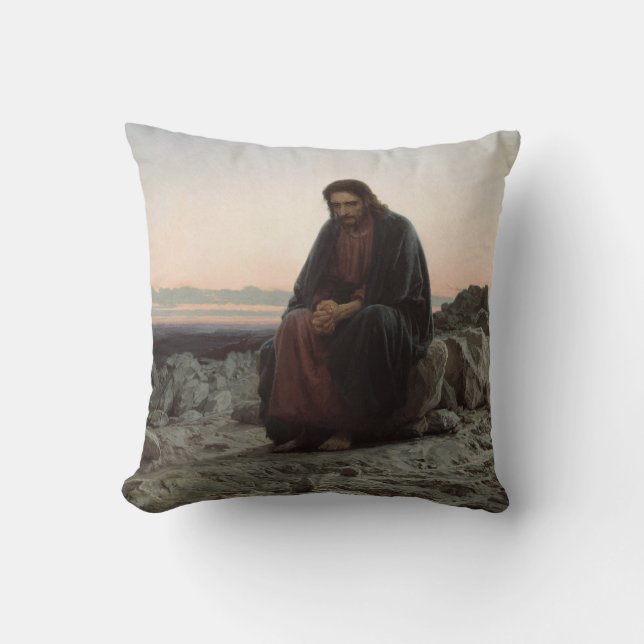 Coussin Le Christ dans le désert (par Ivan Kramskoi) (Recto)