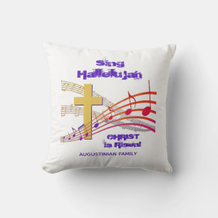 Coussin LE CHRIST HALLELUJAH Blanc EST RISQUÉ Pâques chrét