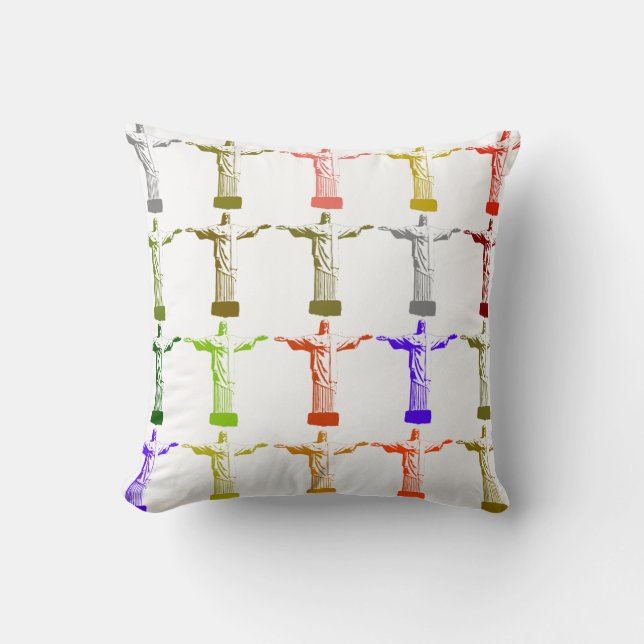 Coussin le Christ Rédempteur coloré (Recto)