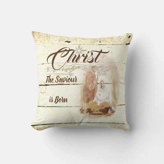 Coussin Le Christ Sauveur est né  (Recto)