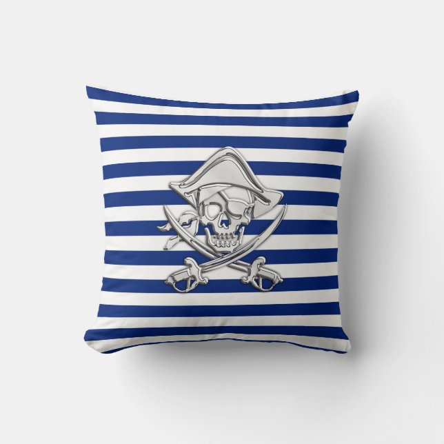 Coussin Le chrome aiment le pirate sur les rayures (Recto)