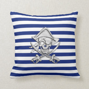Coussin Le chrome aiment le pirate sur les rayures