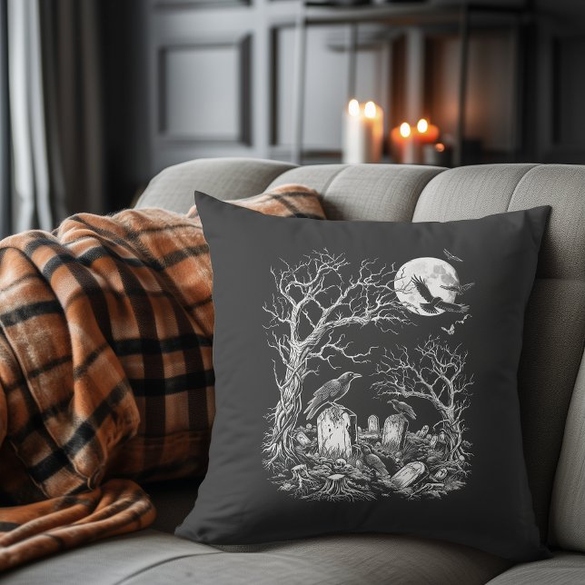 Coussin Le cimetière Nevermore (Créateur téléchargé)