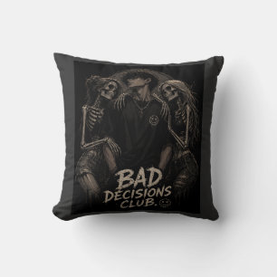 Coussin “Le Club des Mauvaises Décisions : Où l'Amour Devi