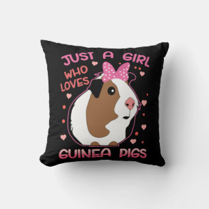 Coussin Le Cochon de Guinée, juste une fille qui aime les