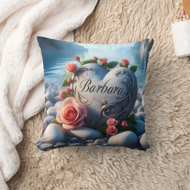 Coussin Le coeur de Barbara au bord de l'eau (Couverture)