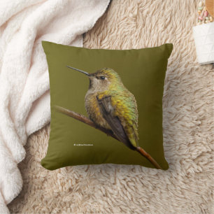 Coussin Le colibri d'Anna sur Trumpetvine écarlate