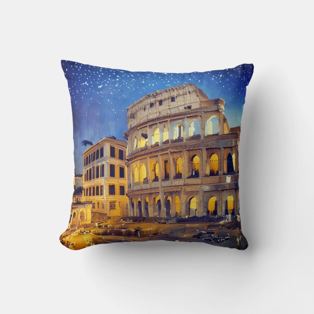Coussin Le Colisée à Rome la nuit (Recto)