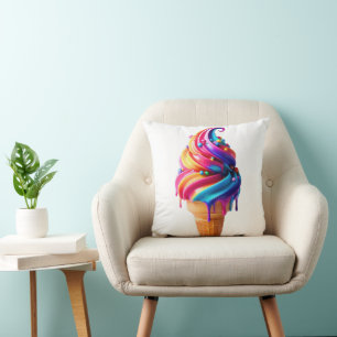 Coussin Le cône de glace classique vibrant de SlipperyJoe'